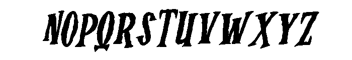 Hallow Zombies Slant Regular Font LOWERCASE