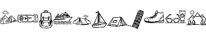 Hand-Drawn Travel Font UPPERCASE