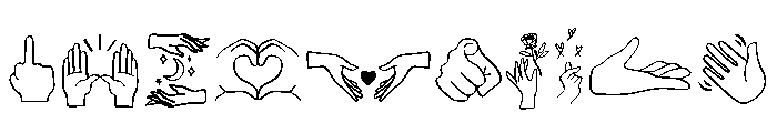 Hand Gesture Icons Font OTHER CHARS