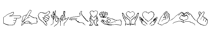 Hand Gesture Icons Font UPPERCASE