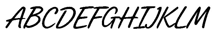 Hand Huruf Letter Miring Reg Font UPPERCASE