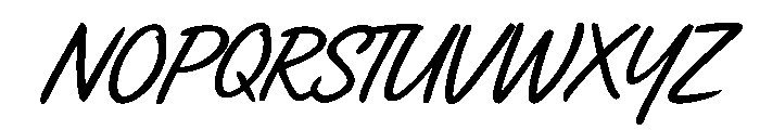 Hand Huruf Letter Miring Reg Font UPPERCASE