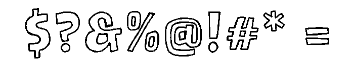 Hand Refzea Outline Font OTHER CHARS