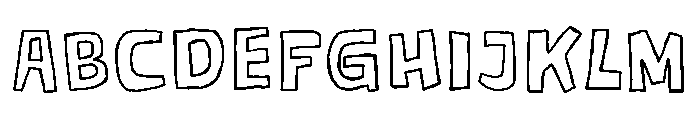Hand Refzea Outline Font UPPERCASE