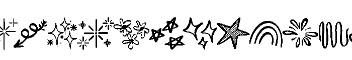 Hand drawn happy doodle Font UPPERCASE