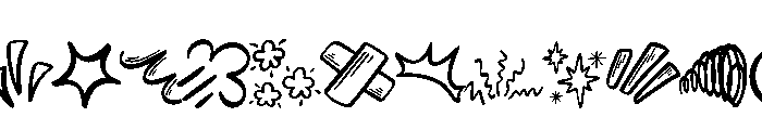 Hand drawn happy doodle Font UPPERCASE