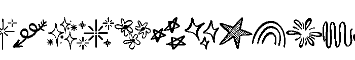 Hand drawn happy doodle FONT