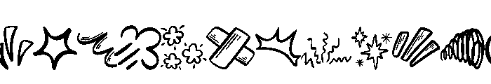 Hand drawn happy doodle Font LOWERCASE