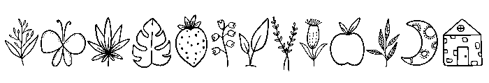 Hand drawn nature Font UPPERCASE