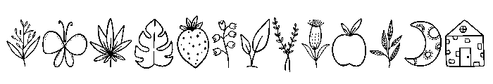Hand drawn nature Font LOWERCASE