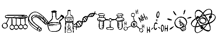 Hand drawn scientific equipment Font OTHER CHARS