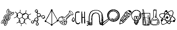 Hand drawn scientific equipment FONT