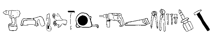 Hand tools Font UPPERCASE
