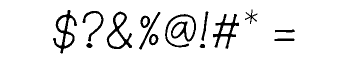 Handwritten Shaky Font OTHER CHARS
