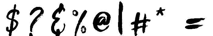 HanlenaBrush-Regular Font OTHER CHARS