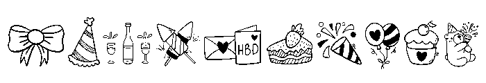 Happy Birthday Doodle Font OTHER CHARS