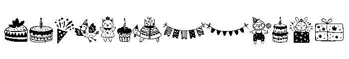 Happy Birthday Doodle Font UPPERCASE