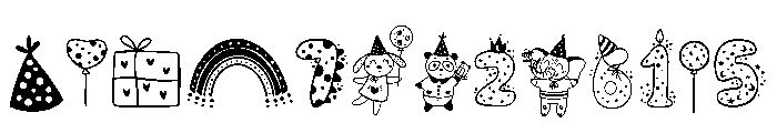 Happy Birthday Doodle Font LOWERCASE