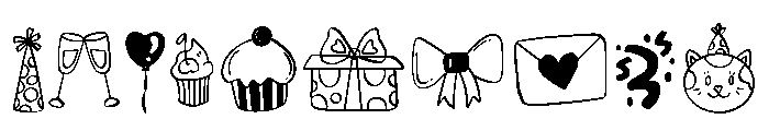 Happy Birthday Set Font OTHER CHARS