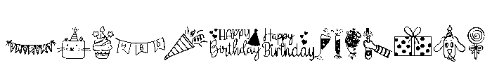 Happy Birthday Set Font UPPERCASE