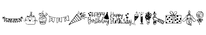 Happy Birthday Set Font LOWERCASE