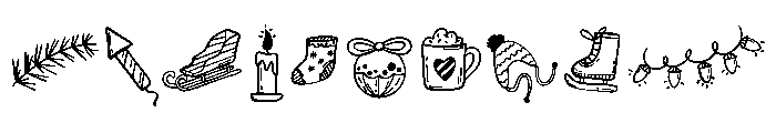 Happy Christmas doodle Font OTHER CHARS