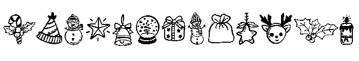 Happy Christmas doodle Font UPPERCASE