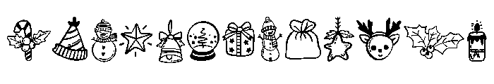 Happy Christmas doodle Font LOWERCASE