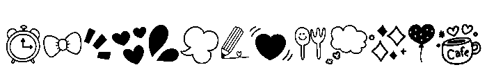 Happy Doodle Icons Font UPPERCASE