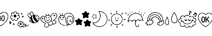 Happy Doodle Icons Font UPPERCASE
