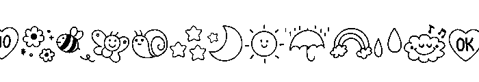 Happy Doodle Icons Font LOWERCASE