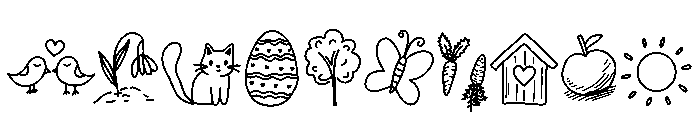 Happy Easter doodle Font OTHER CHARS