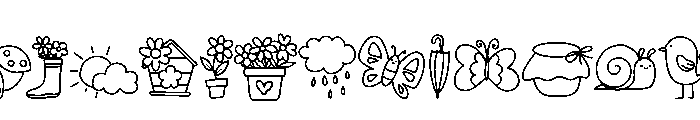 Happy Easter doodle Font UPPERCASE