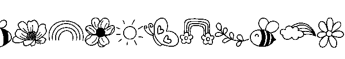 Happy Easter doodle Font LOWERCASE