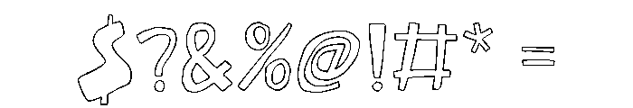 Happy Mess Alt2 Outline Font OTHER CHARS