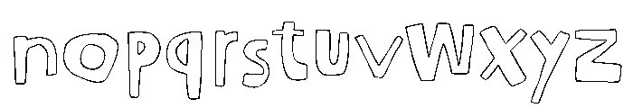 Happy Mess Alt2 Outline Font LOWERCASE