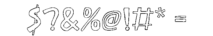 Happy Mess Outline Font OTHER CHARS