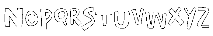 Happy Mess Outline Font UPPERCASE
