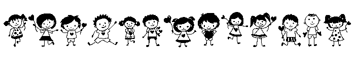 Happy Valentine kids Font UPPERCASE