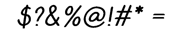 HappyDoodle Italic Font OTHER CHARS