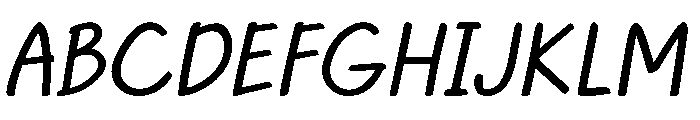 HappyDoodle Italic Font UPPERCASE