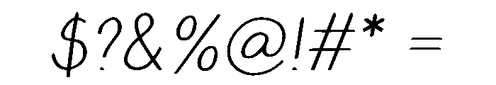 HappyDoodle Thin Italic Font OTHER CHARS