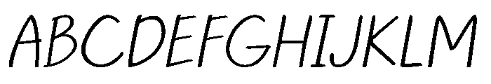 HappyDoodle Thin Italic Font UPPERCASE