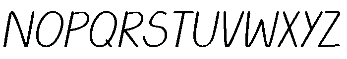 HappyDoodle Thin Italic Font UPPERCASE