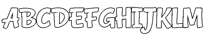 happy Crumbs Outline Font UPPERCASE