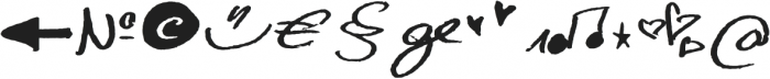 Hand Writing of Janina IconsBold otf (700) Font UPPERCASE