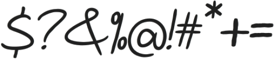 Handnote-Italic otf (400) Font OTHER CHARS