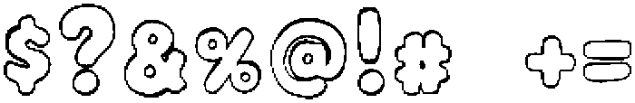 Happy Bold Outline Regular otf (700) Font OTHER CHARS