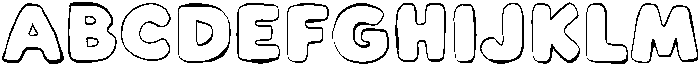 Happy Bold Outline Regular otf (700) Font UPPERCASE
