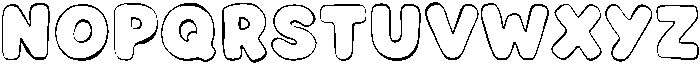 Happy Bold Outline Regular otf (700) Font UPPERCASE